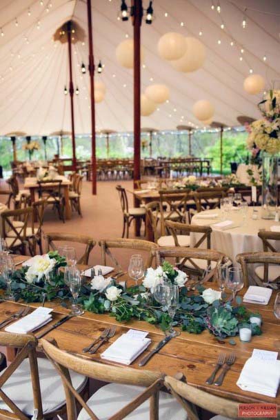 Rustic Themed Wedding Tent Decorations