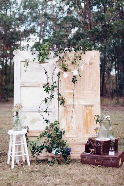 Rustic Two Door Vintage Wedding Backdrop Inspiration