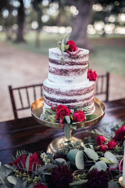 Rustic Wedding Cake And Christmas Wedding Flowers