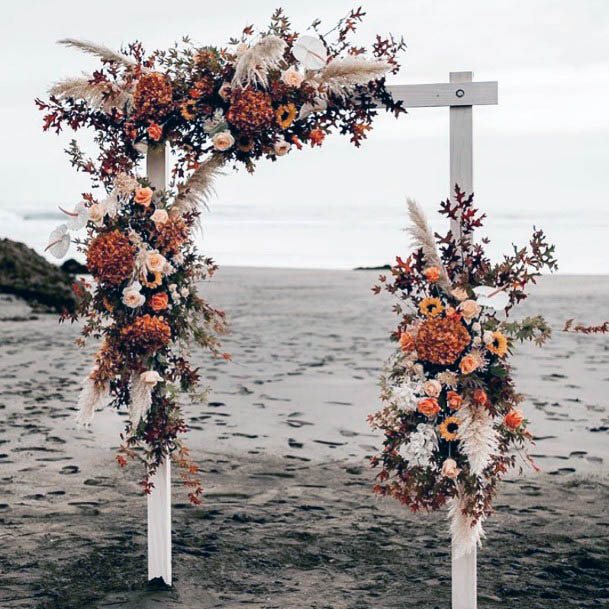 Rustic Wedding Flowers Edged Platform Decorations