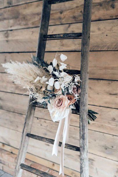 Rustic Wedding Flowers On Ladder