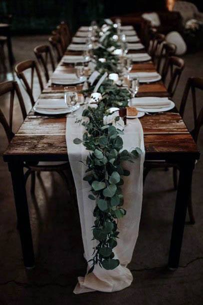 Rustic Wedding Flowers Table Runner