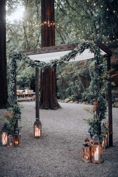 Rustic Wedding Ideas Fairy Tale Arch With Garland And Fairy Lights