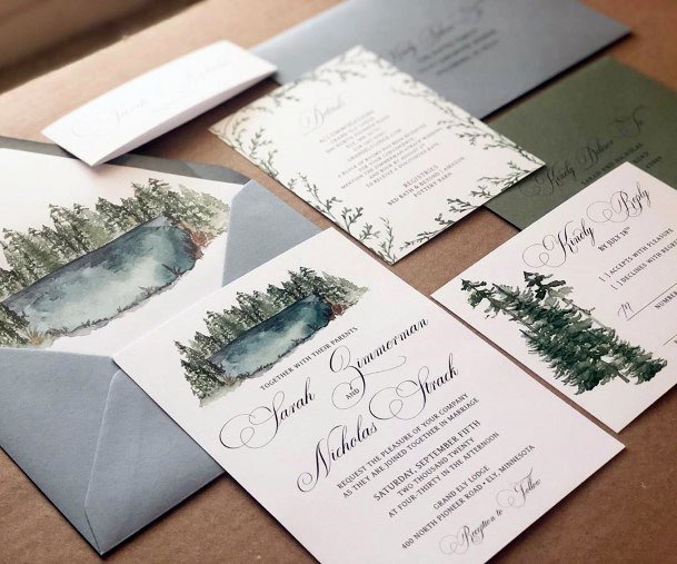 Rustic Wedding Ideas Mountain Themed Invitation Suite Inspiration