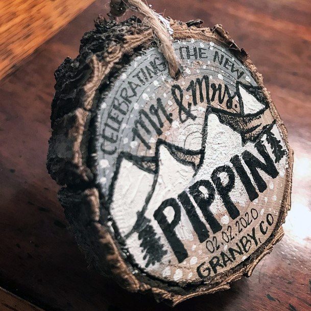 Rustic Wedding Ideas Tree Slab Memorial Ornament