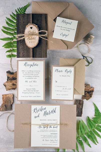 Rustic Wedding Ideas Wood And Nature Invitation Suite Inspiration