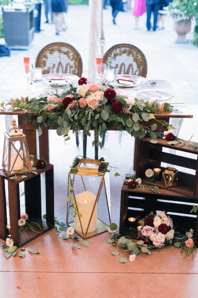 Rustic Wedding Ideas Wooden Boxes With Floral Bouquet Sweetheart Table Decor