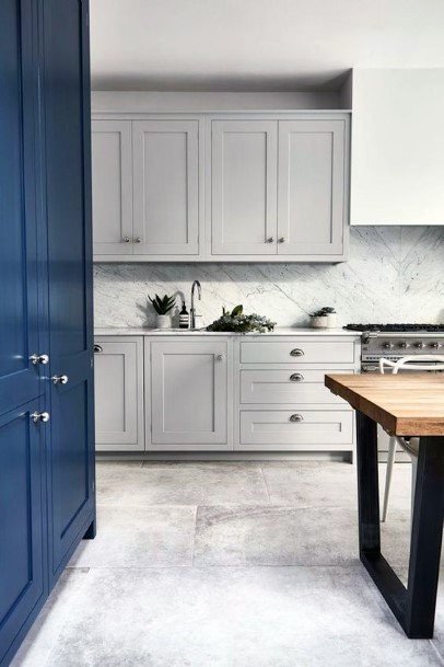 Rustic White Tile Kitchen Flooring Ideas
