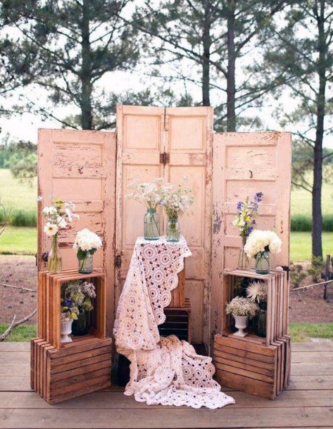 Rustic Wooden Backdrop Cute For Wedding Ideas