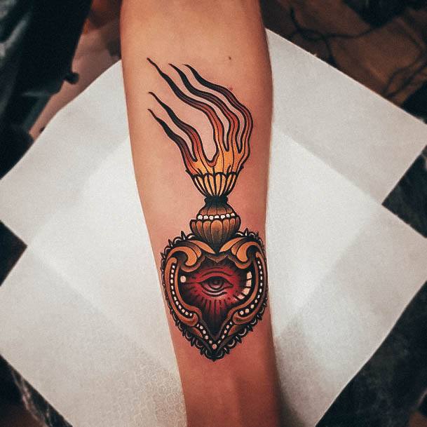 Sacred Heart Woman Tattoo Art