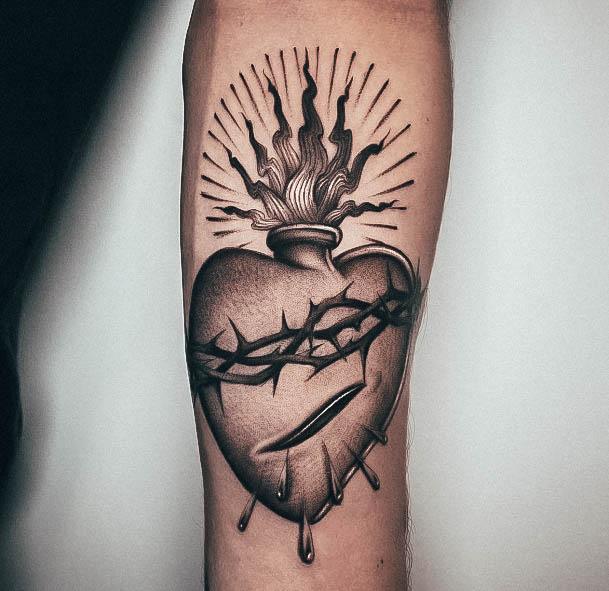 Sacred Heart Womens Tattoo Designs