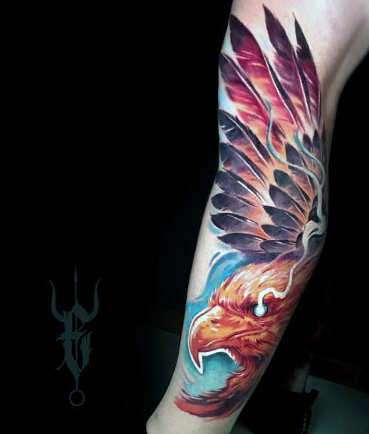 Sacred Winged Phoenix Tattoo Womens Designs