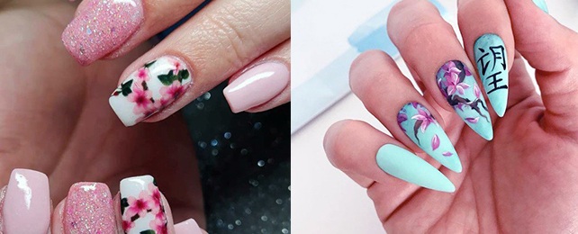 Top 100 Best Sakura Nails For Women – Cherry Blossom Fingernail Ideas