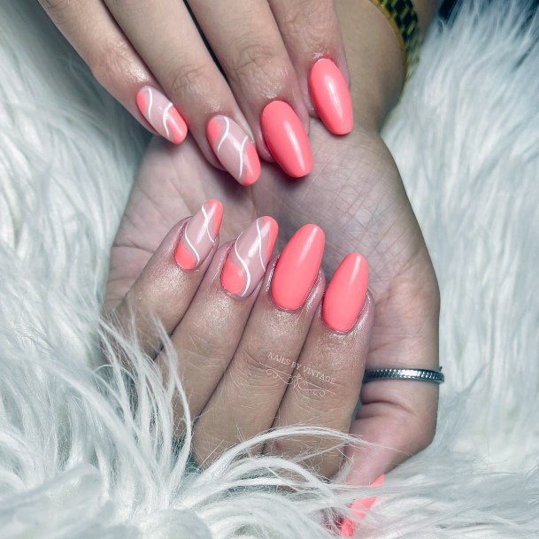 Salmon Girls Nail Ideas