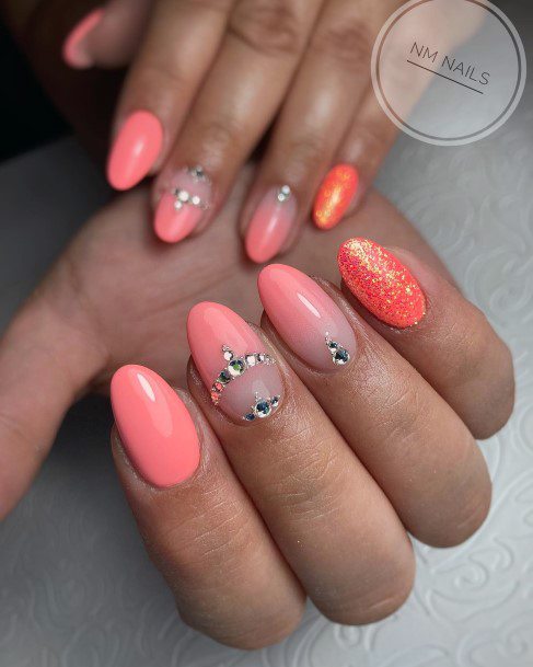 Salmon Nail Feminine Designs