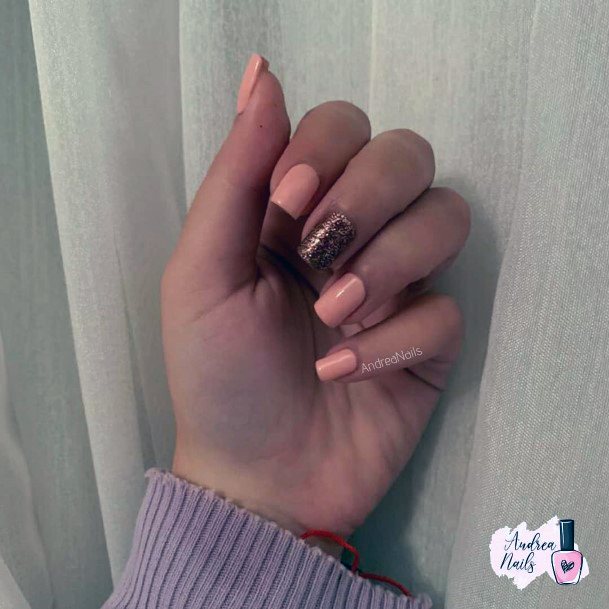 Salmon Nails For Girls