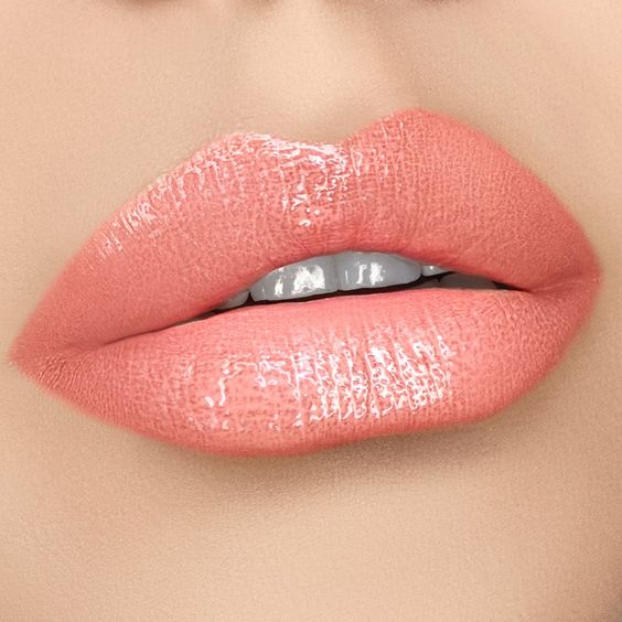 Salmon Pink Lips Makeup Looks For Women