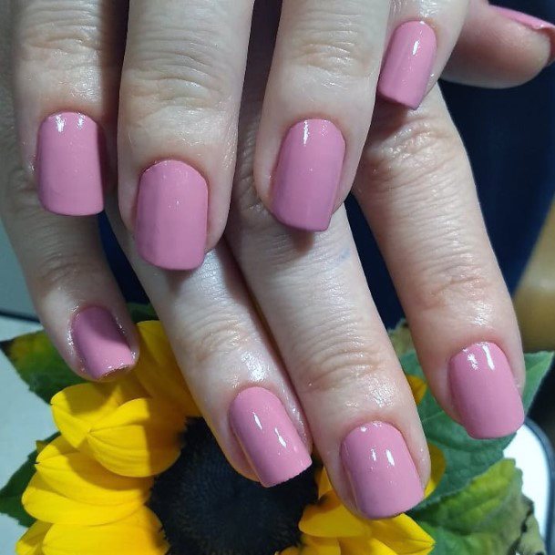 Salmon Pink Polished Nail Charming Idea For Women