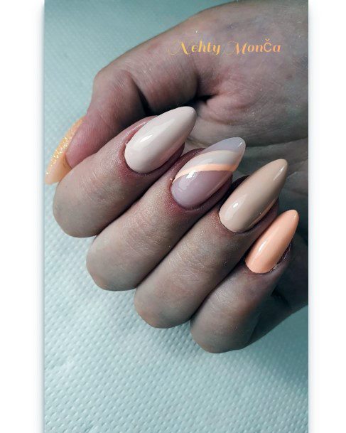 Salmon Womens Nail Ideas