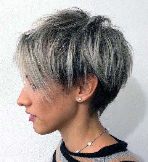 Salt And Peppered Choppy Bob Hairstyle For Women