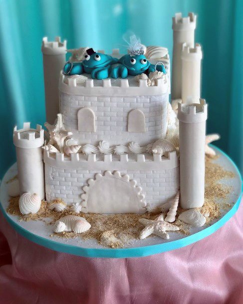 Sand Castle Beach Wedding Cake Women