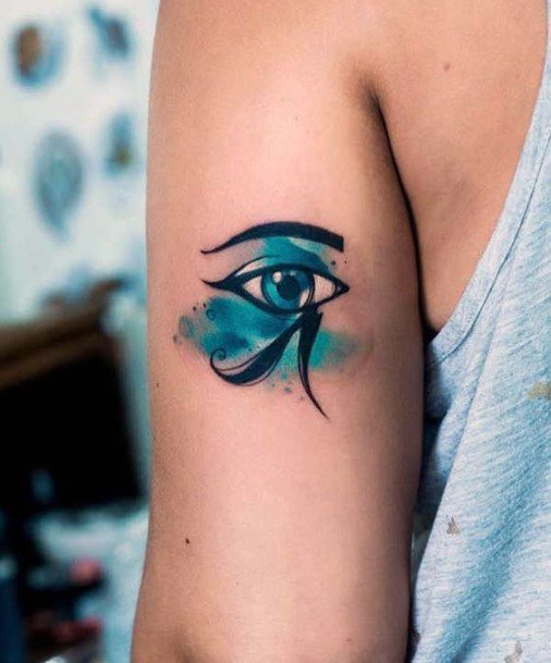 Sapphire Blue Eye Tattoo For Women On Arms