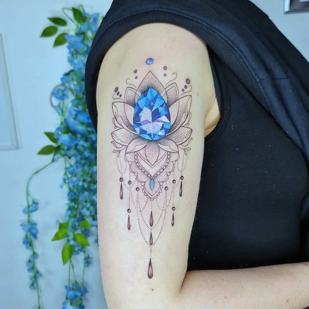 Sapphire Tattoo For Ladies