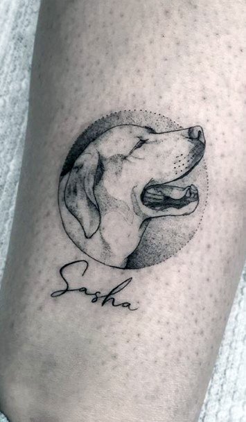 Sasha Dog Tattoo For Women