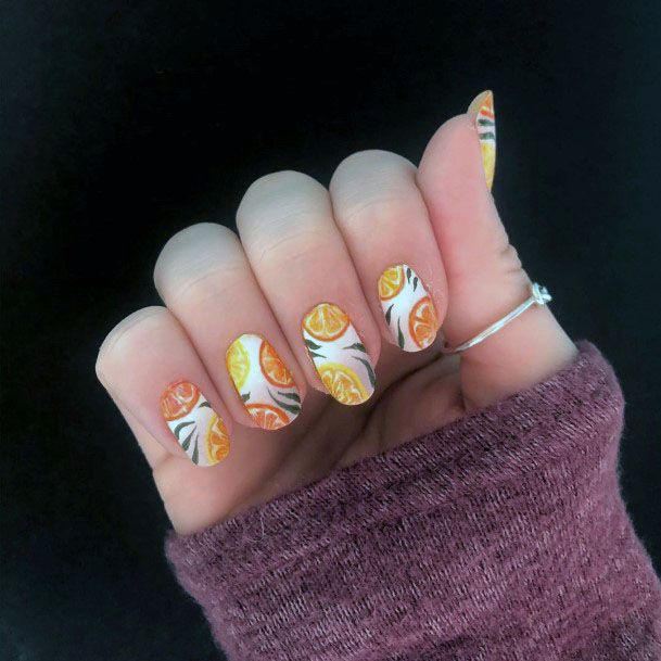 Sassy Trendy Citrus Inspiration For Ladies Nails