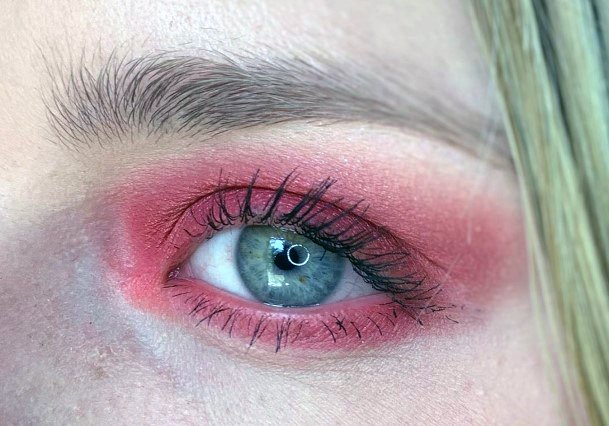 Satin Red Eyeshadow Women