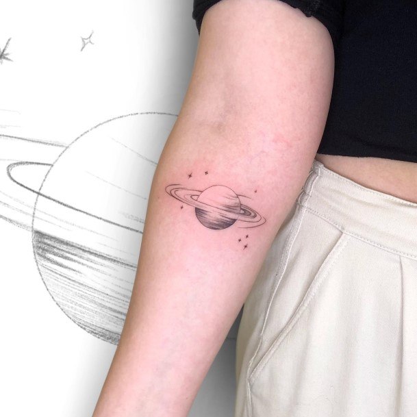 Saturn Tattoos For Girls