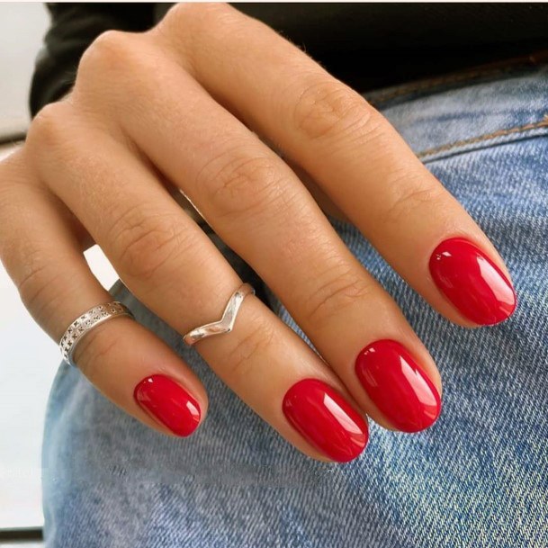 Scarlet Red Nails Women