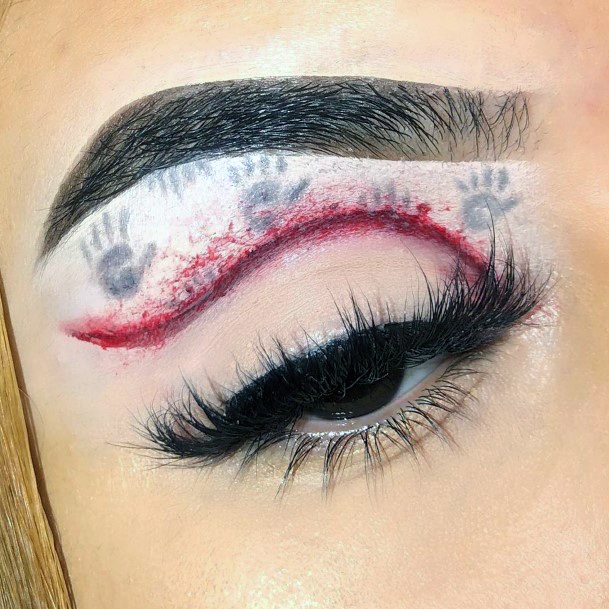 Scary Hand Print And Bloody Crack Womens Eyeshadow Halloween