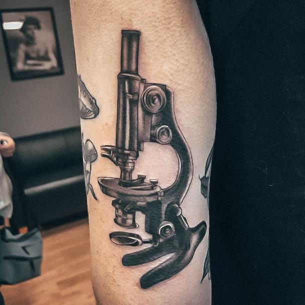 School Arm Girls Designs Microscope Tattoo