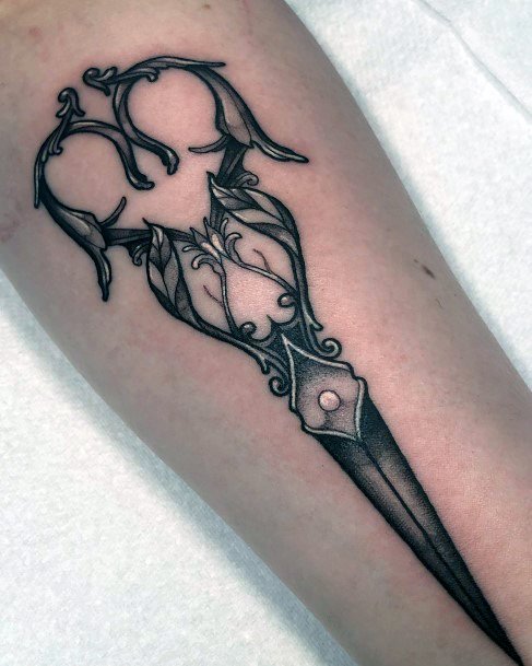 Scissors Female Tattoo Designs