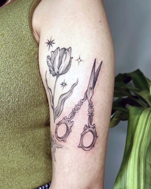 Scissors Tattoos For Girls