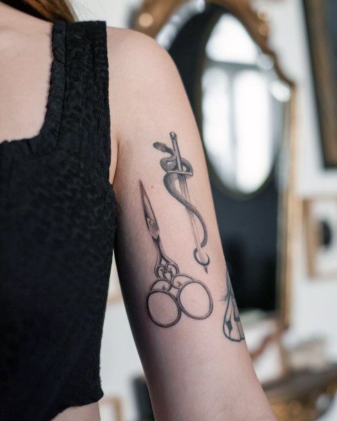 Scissors Womens Feminine Scissors Tattoos