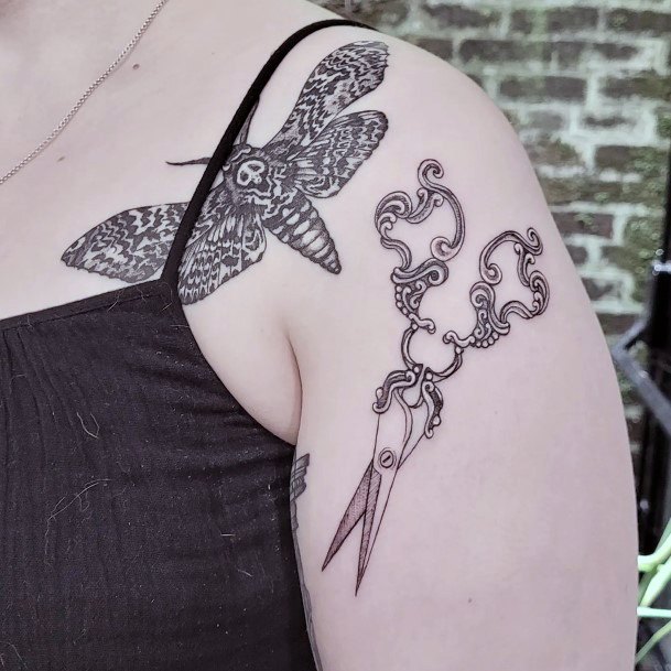 Scissors Womens Tattoo Designs