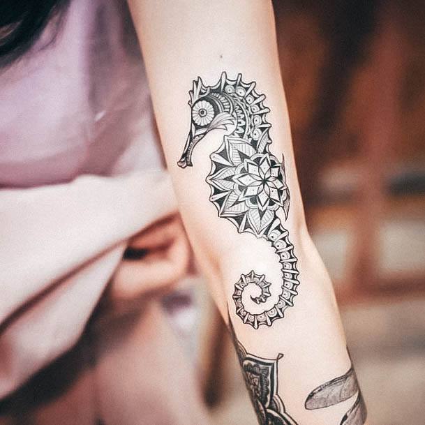 Seahorse Female Tattoo Designs