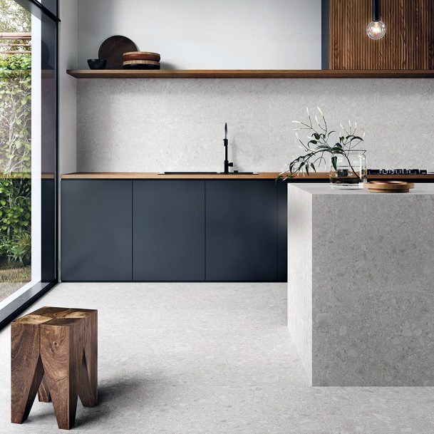 Seamless Cement Kitchen Flooring Ideas