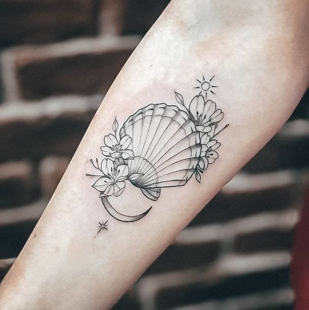 Top 100 Best Seashell Tattoos For Women - Oceanic Design Ideas