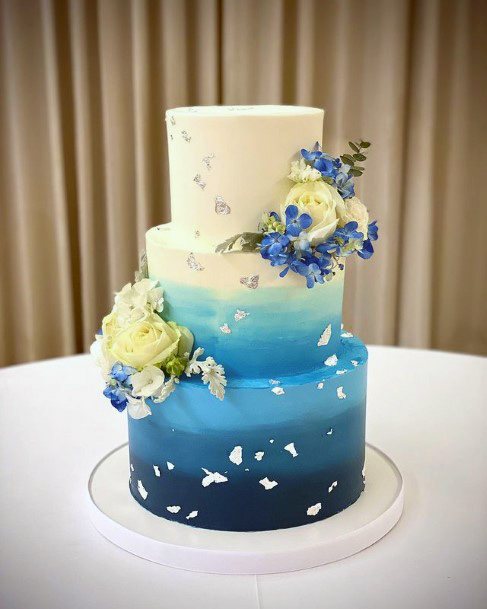 Seaside Wedding Blue Cake