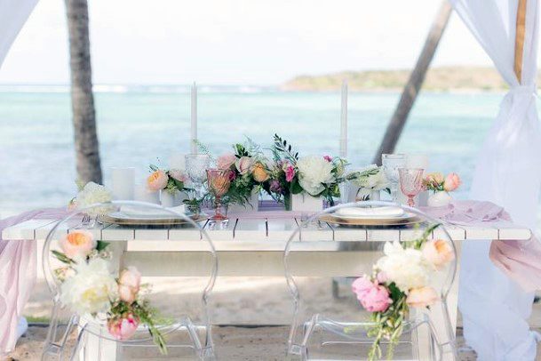 Seaside Wedding Blush Flowers