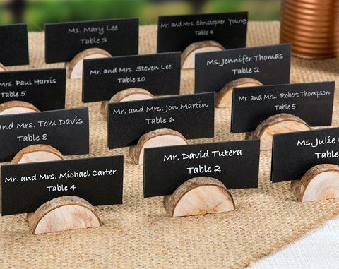 Seating Cards In Wooden Stands Inspiration Rustic Wedding Ideas