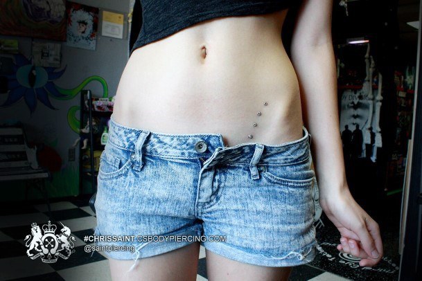 Seductive Sexy Hip Dermals Along Hipbone Piercings Ideas For Women