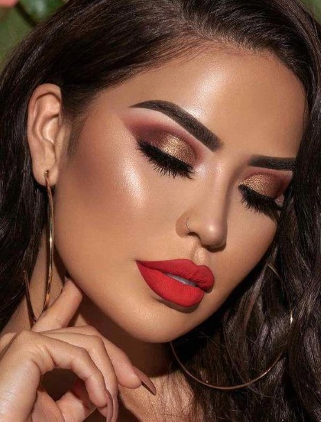 Semi Matte Red Lipstick Looks For Women