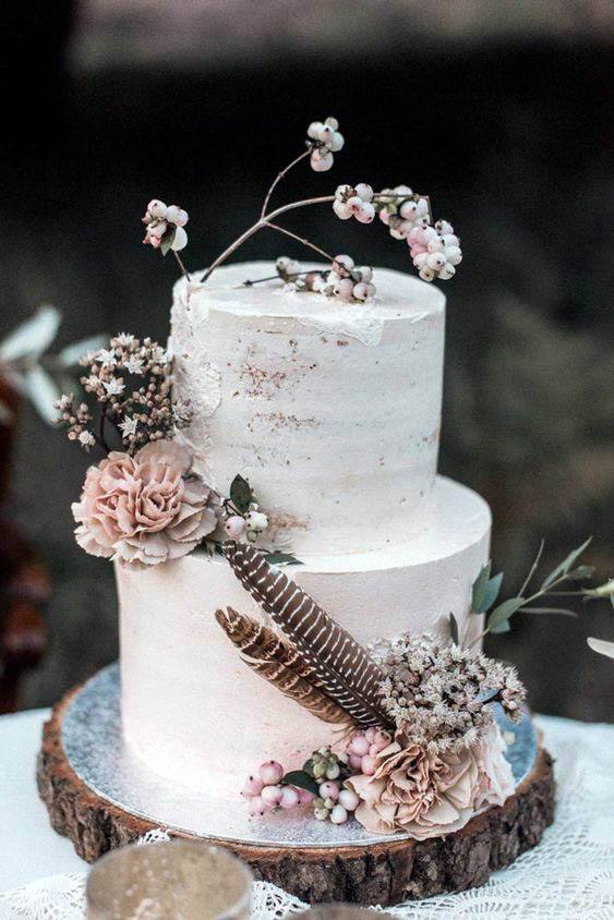 September Wedding Flowers On Cake