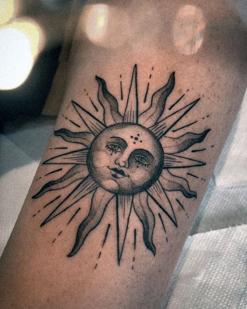 Serene Sun Tattoo For Women