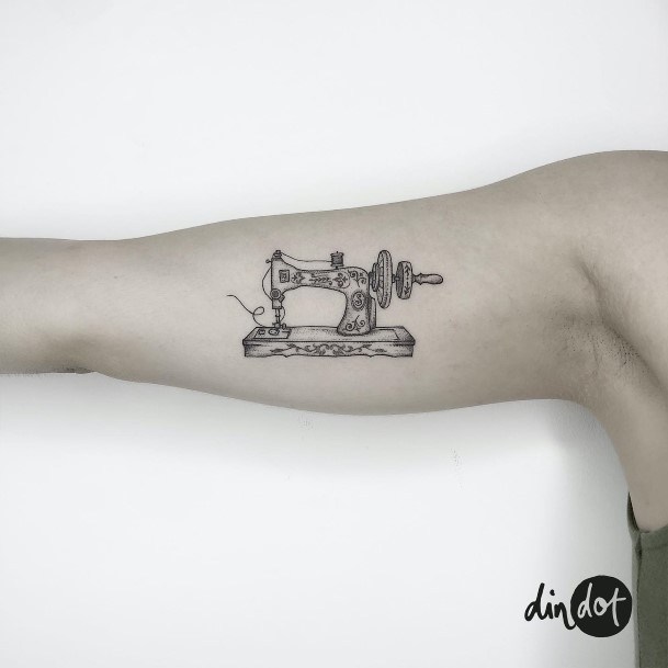 Sewing Machine Female Tattoo Designs