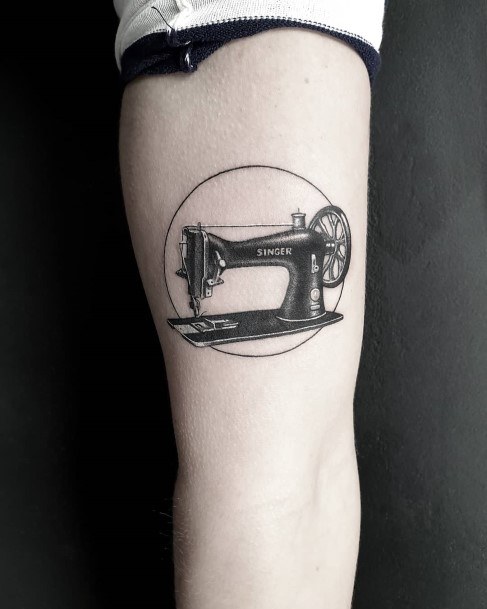 Sewing Machine Tattoo Art For Women